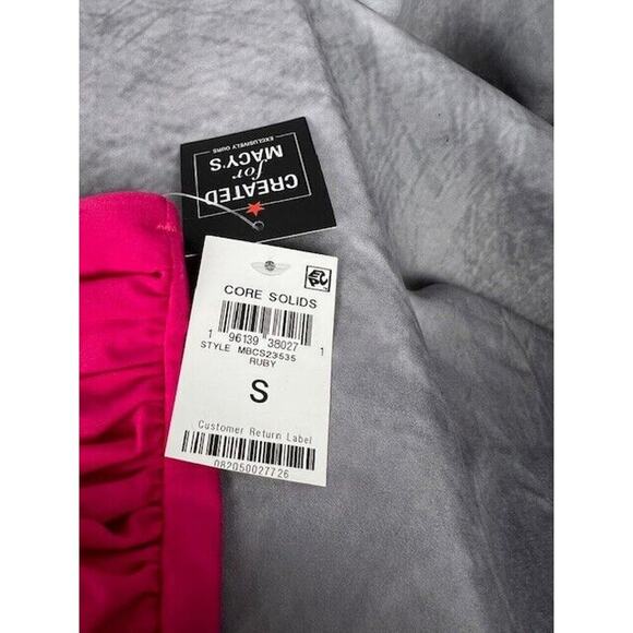 Bar III Shirred High-Rise Bikini Bottoms Ruby Size Small - Picture 2 of 4